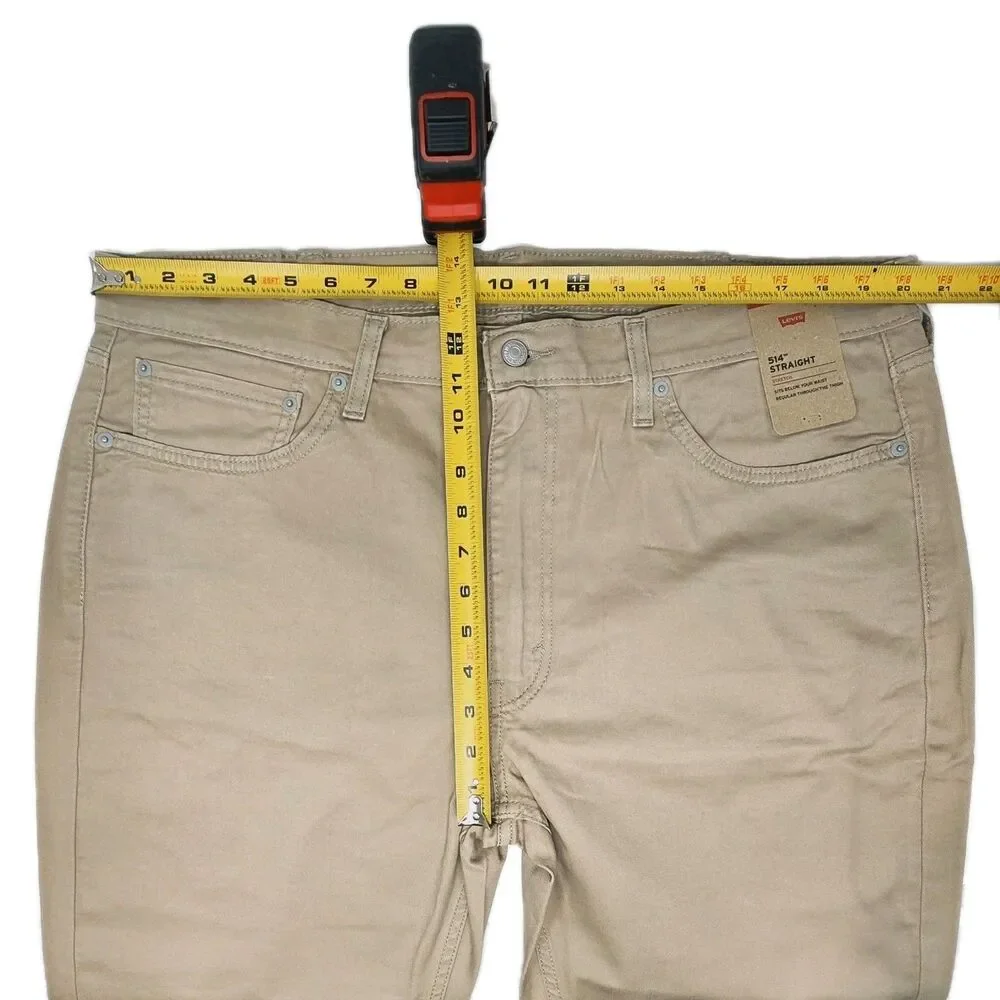 Levi's Men's 514 Straight Fit Cotton Twill Pant Khaki Beige Stretch Size 40x30